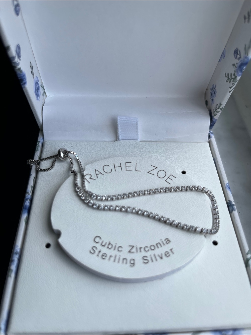 Rachel Zoe Silver Cubic Zirconia Tennis Necklace